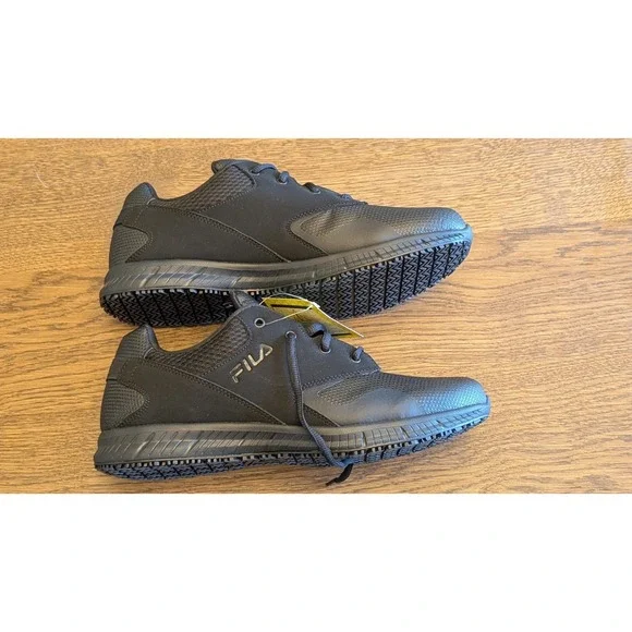 Men's Work Shoes Fila Memory Layers Slip Resistant Shoe, Black, size 12 - Picture 4 of 8